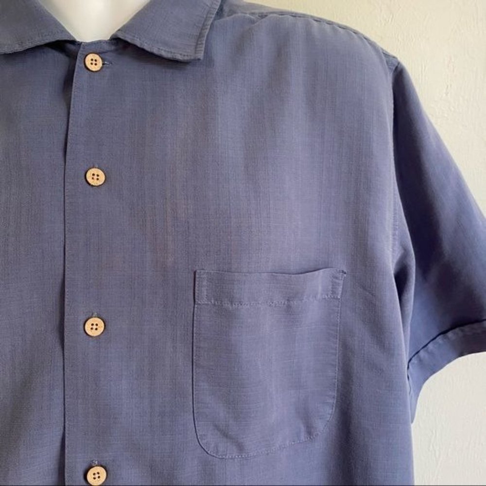 Havana Short Sleeve Button Down Shirt with Embroidered Detail Mens Large - Picture 3 of 6